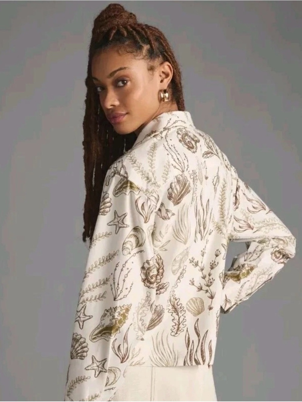 Anthro Cotton Seashell Jacket - Picture 2 of 8